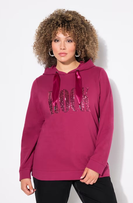 ROCK SEQUINED HOODY - Mahogany