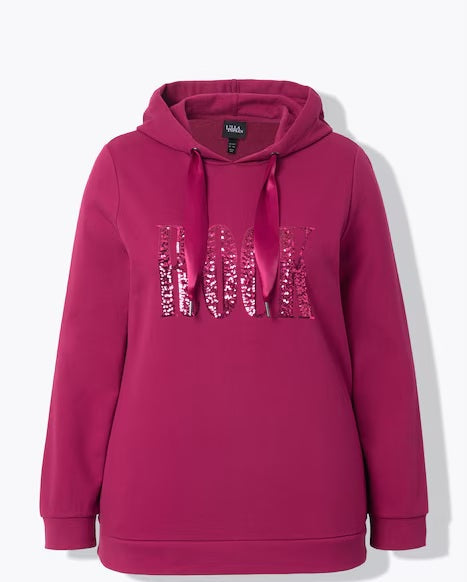ROCK SEQUINED HOODY - Mahogany