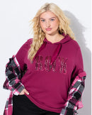 ROCK SEQUINED HOODY - Mahogany