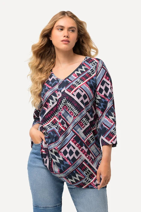 MIXED STRIPE TOP - Multi-coloured