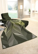 Cotton Rich Oversized Leaf Throw - Green 140 X 180