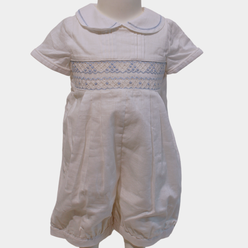 James Linen Romper - White