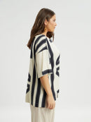 STRIPE TUNIC - Beige/black