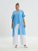 BLUE LONG BACK TUNIC - Blue