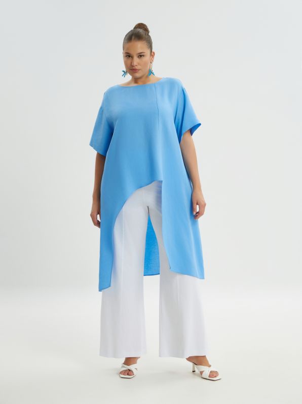 BLUE LONG BACK TUNIC - Blue