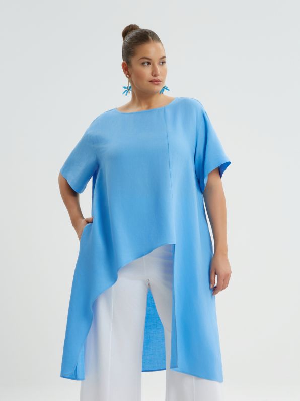 BLUE LONG BACK TUNIC - Blue