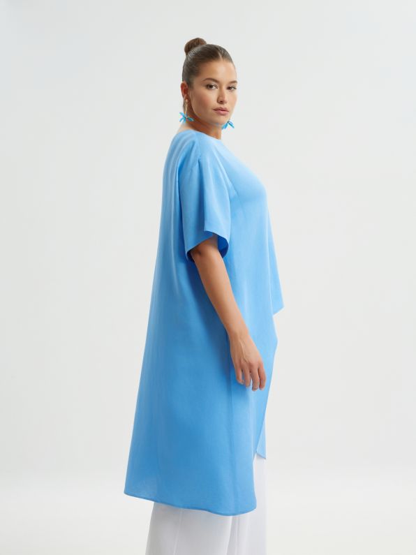 BLUE LONG BACK TUNIC - Blue