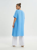 BLUE LONG BACK TUNIC - Blue