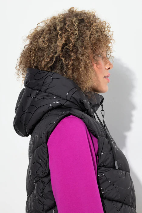 Glitter Swirl Gillet - Black