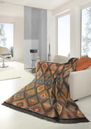 Unique Home Ikat Diamond Throw - Orange 140 x 180