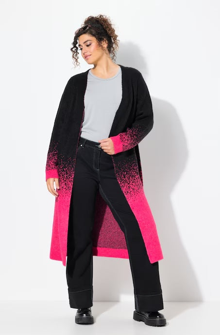 GRADIENT CARDIGAN - Pink/black