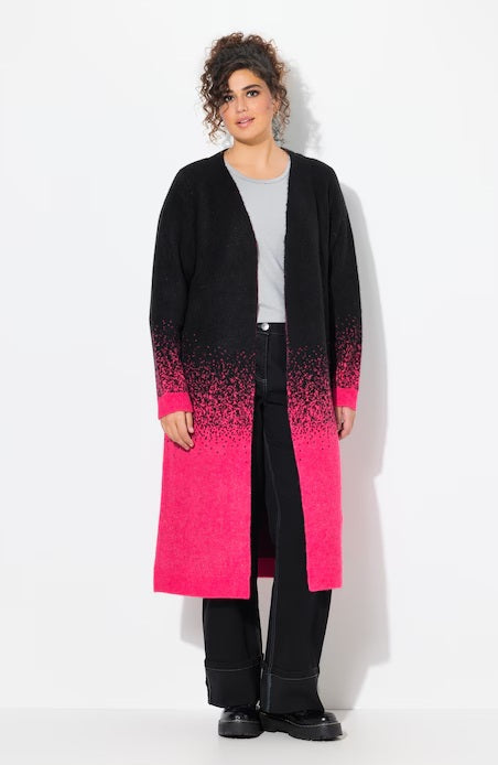 GRADIENT CARDIGAN - Pink/black