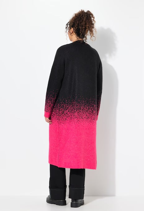 GRADIENT CARDIGAN - Pink/black