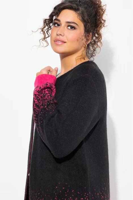 GRADIENT CARDIGAN - Pink/black