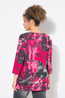 PINK PRINT TEE - Grey/pink