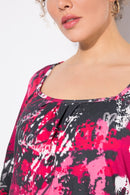 PINK PRINT TEE - Grey/pink