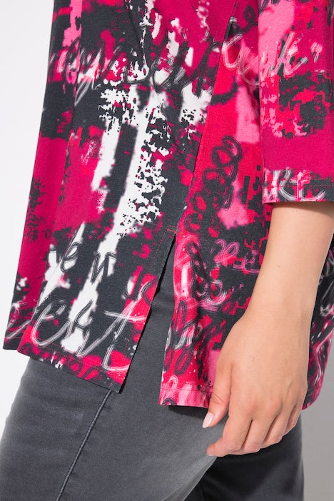 PINK PRINT TEE - Grey/pink