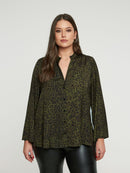 PRINT SHIRT - Green Leopard