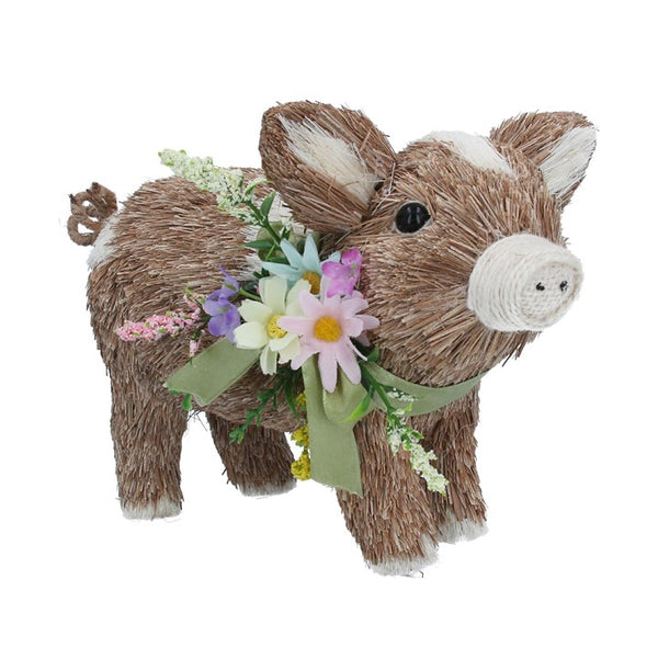 Bristle Pig with Floral Collar