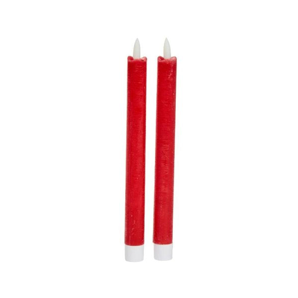 Faux Flame Taper Candles - Red