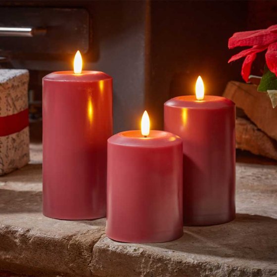 15cm LED Pillar Candle - Red