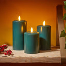 18cm LED Pillar Candle - Green