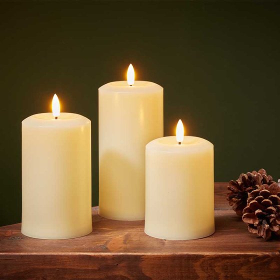 13cm LED Pillar Candle - Cream