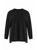 Sweatshirt with Hem Slits - Black