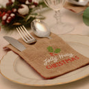 Christmas Jute Sleeve Cutlery Holder Set of 4