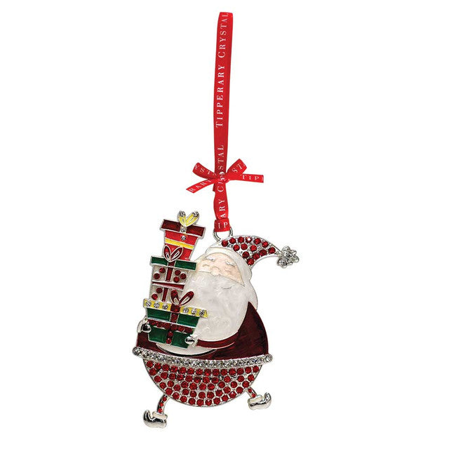 Sparkle Santa Holding Gifts Decoration