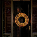 60cm Twinkling Lit Rose Gold Wreath