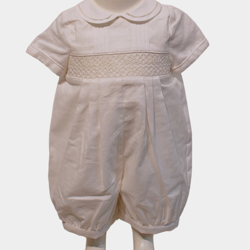 Robert Linen Romper - White