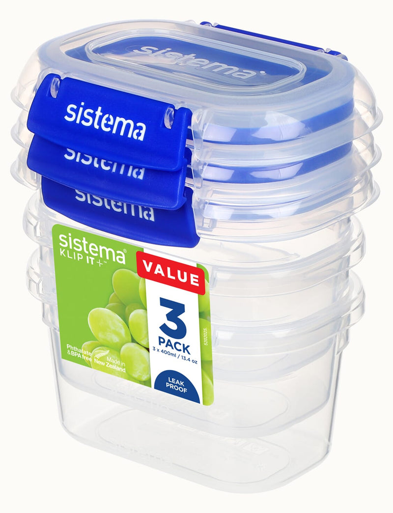 400ml Rectangular Storage Box - 3 Pack