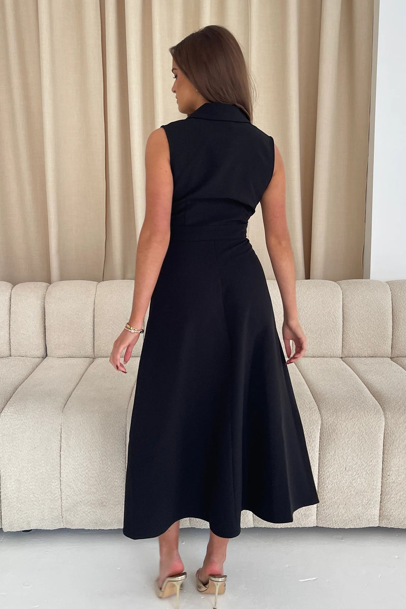 Cameron Tailored Shirt Dress - Black