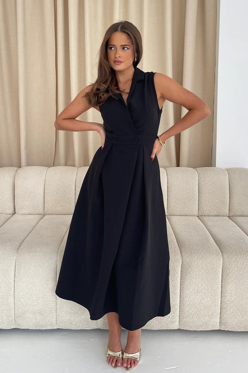 Cameron Tailored Shirt Dress - Black