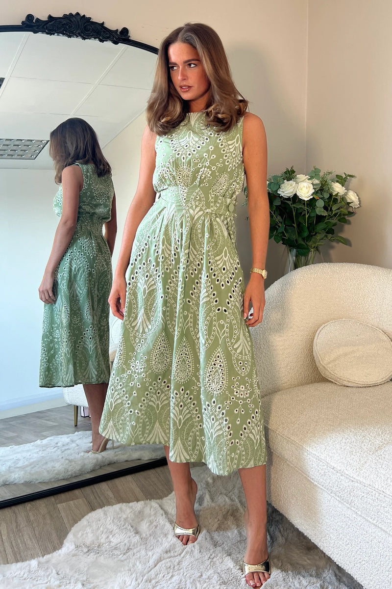 Monroe Midi Sundress - Green