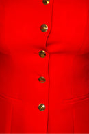 Jamie Square Neck Waistcoat - Red