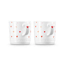 Set of 2 Heart Decal Mugs
