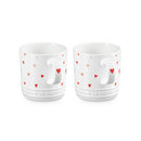Set of 2 Heart Decal Mugs