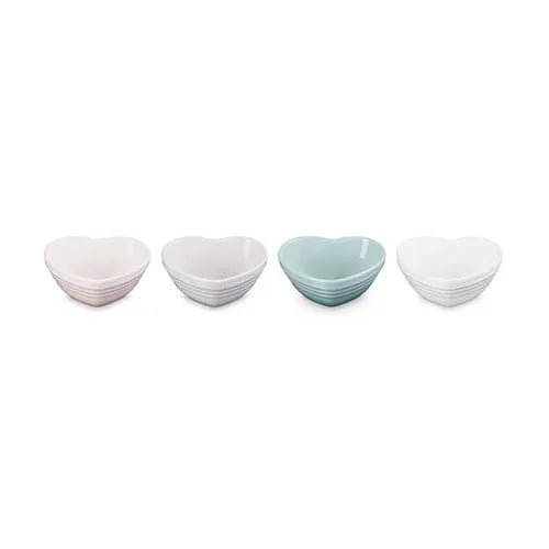 Stoneware Set of 4 Mini Heart Bowls