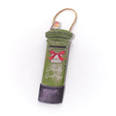 Seasons Greetings Green Post Box With Bow & Robin