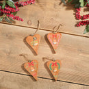 Festive Wooden Heart & Robin Hanging Decoration
