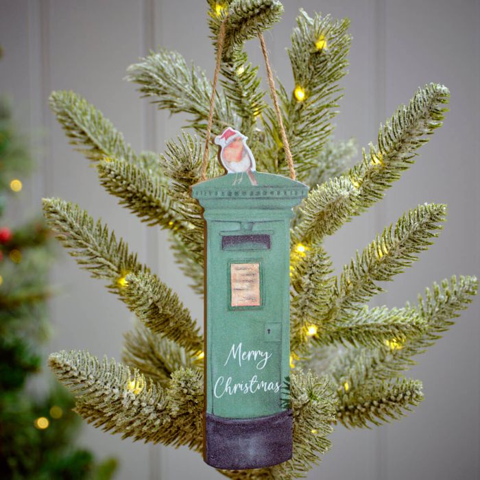Christmas Robin & Postbox Decoration