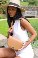 Tara Saddle Crossbody - Tan