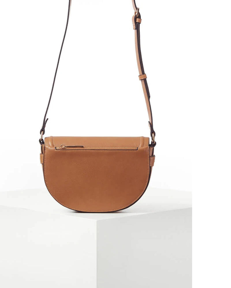 Tara Saddle Crossbody - Tan