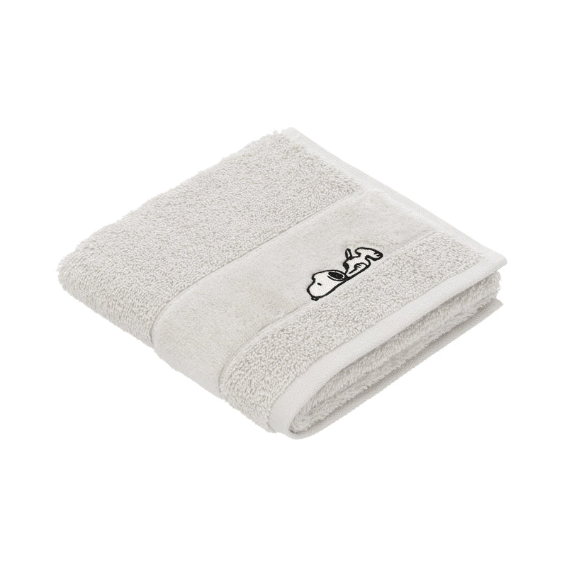 Sleepy Snoopy Towel - Pearl Grey