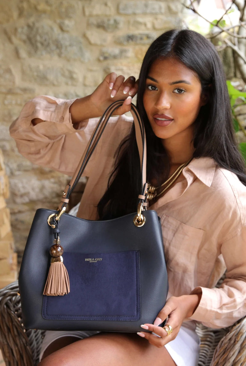 Sienna Hobo Tote - Navy