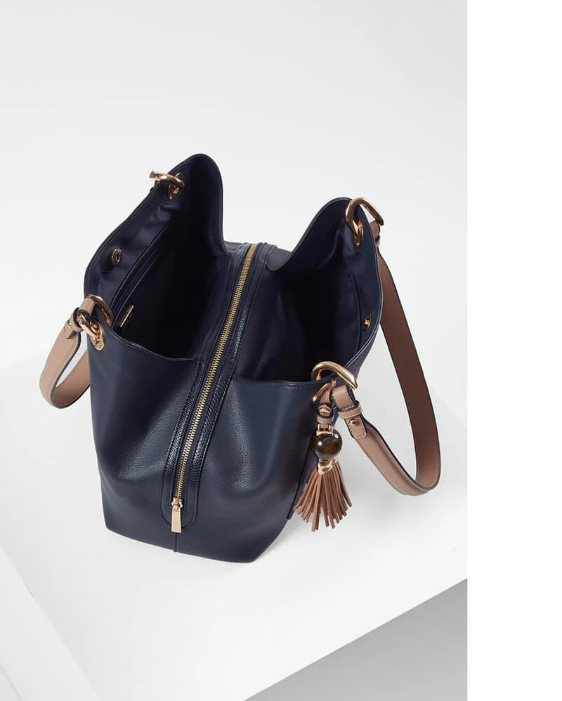 Sienna Hobo Tote - Navy