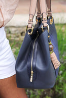 Sienna Hobo Tote - Navy