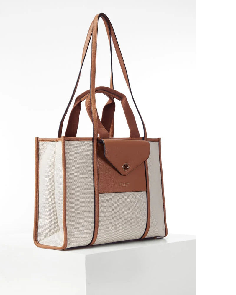 Giselle Laptop Tote - Tan